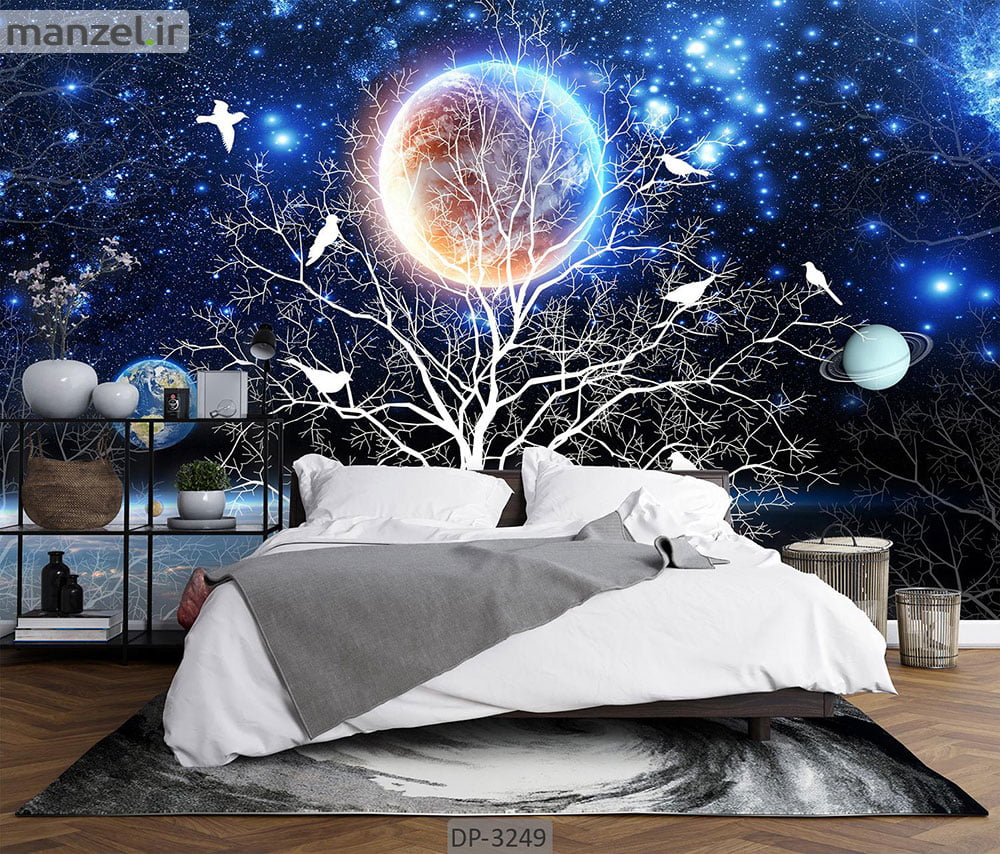 پوستر دیواری طرح آسمان شب و ماه DP-3249 - خرید با بهترین قیمت - فروشگاه  اینترنتی منزل