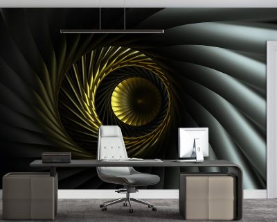 کاغذ دیواری سه بعدی عمق دار مشکی سیاه M10033000